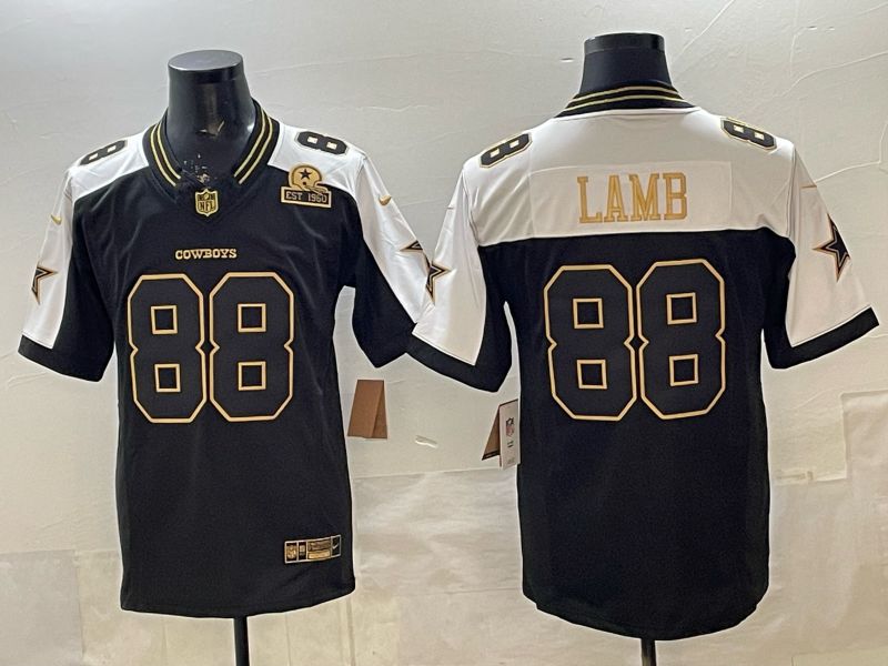 Men 2026 Dallas Cowboys #88 Lamb Black Gold 6th generations Nike Limited NFL Jersey style 011->dallas cowboys->NFL Jersey